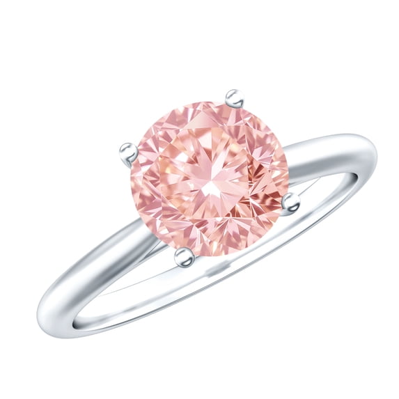 Rosec Jewels 3 Carat Lab Grown Pink Diamond Engagement Ring (IGI Certified) - VS1 Clarity, 925 Sterling Silver, US 4.00
