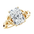 thumbnail image 1 of Rosec Jewels 3 Ct IGI Certified Lab Grown Diamond Radiant Cut Engagement Ring with Knot - E-VS1 Grade, 14K Yellow Gold, US 3.50, 1 of 5