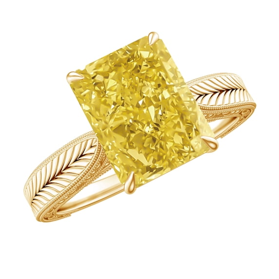 Rosec Jewels 3 Ct IGI Certified Vintage Style Lab Grown Yellow Diamond ...