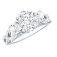thumbnail image 1 of Rosec Jewels Vintage Engagement Ring with Moissanite - D-VS1 Grade Certified Moissanite 3 Stone Ring for Women - Jewelry Box included, 10K White Gold, US 3.50, 1 of 7