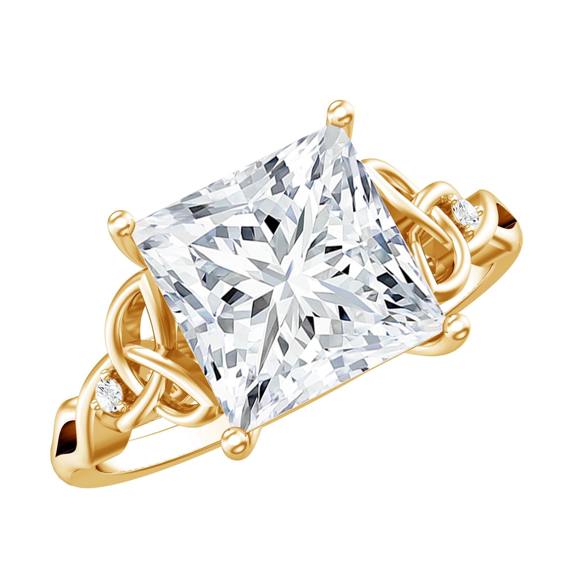 Large Yellow Lab Rosec Jewels 4 Carat IGI Certified Princess Cut Lab Grown Diamond ...