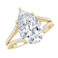 thumbnail image 1 of Rosec Jewels 4 Ct IGI Certified E-VS1 Lab Grown Diamond Pear Shaped Engagement Ring with Split Shank, 10K Yellow Gold, US 12.00, 1 of 9