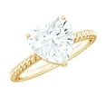 thumbnail image 1 of Rosec Jewels Moissanite Heart Shape Engagement Ring 2 Carat - Solitaire Ring for Women - D-VS1 Quality Certified, 14K Yellow Gold, US 13.00, 1 of 9
