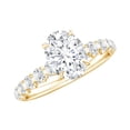 thumbnail image 1 of Rosec Jewels - 925 Silver Moissanite Ring for Women (D-VS1 Quality, 6X8 mm Oval) - 1 Ct Engagement Ring with Side Stones, US 7.00, 1 of 8