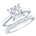 thumbnail image 1 of Rosec Jewels 925 Silver Wedding Ring Set - Solitaire 3 Ct Moissanite Engagement Ring with Wedding Band - Ready to Gift, US 5.00, 1 of 8