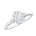 thumbnail image 1 of Rosec Jewels Moissanite 1 Carat Engagement Ring in Silver - D-VS1 Quality Certified Moissanite Oval Ring for Women - Ready to Gift, US 5.00, 1 of 9