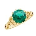 thumbnail image 1 of Rosec Jewels Lab Created Emerald Solitaire Ring 2 Ct (AAAA Grade, 8 mm) Round Emerald Engagement Ring for Women - Mothers Day Gift, US 6.00, 1 of 9
