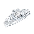thumbnail image 1 of Rosec Jewels 925 Sterling Silver Moissanite Ring (Half Carat, D-VS1 Grade) - Nature Inspired Engagement Ring - Ready to Gift, US 5.00, 1 of 8