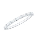 thumbnail image 1 of Rosec Jewels Certified Moissanite Half Eternity Ring - D-VS1 Quality - Baguette Moissanite Stackable Ring - with Jewelry Box, 14K White Gold, US 11.00, 1 of 9