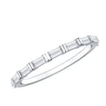 thumbnail image 1 of Rosec Jewels Certified Moissanite Half Eternity Ring - D-VS1 Quality - Baguette Moissanite Stackable Ring - with Jewelry Box, 925 Sterling Silver, US 4.00, 1 of 9