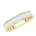 thumbnail image 1 of Rosec Jewels Baguette Shape Moissanite Half Eternity Ring for Women (2.75 CT, D-VS1 Quality), 14K Yellow Gold, US 6.50, 1 of 8