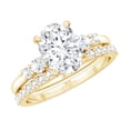 thumbnail image 1 of Rosec Jewels Bridal Ring Set - Oval Lab Grown Diamond Engagement Ring with Wedding Band (2.67 Ct, 7x9 mm, EF-VS Grade) - with Jewelry Box, 14K Yellow Gold, US 7.00, 1 of 9