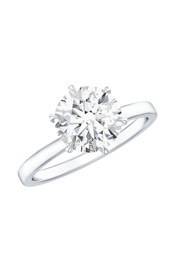 Certified 2 Carat Lab Grown Diamond Hidden Halo Engagement Ring - Diamond Solitaire Ring (EF-VS Grade - Ready To Gift), 925 Sterling Silver, US 4.00