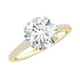 thumbnail image 1 of Rosec Jewels - Certified Lab Created Diamond Ring with Side Stones (EF-VS Quality) - Circle Engagement Ring 2 Carat - with Jewelry Box, 18K Yellow Gold, US 12.00, 1 of 8