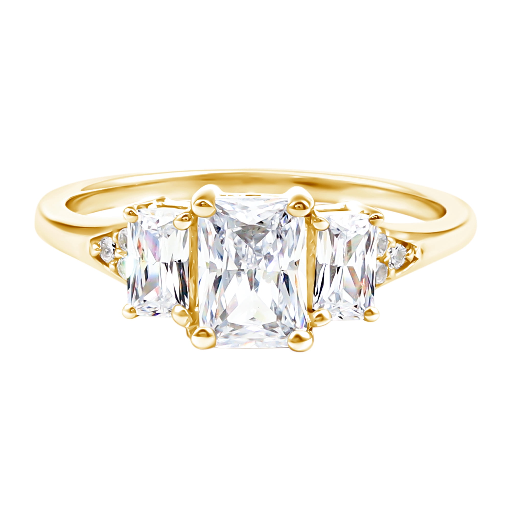 Rosec Jewels Certified Lab Created Diamond Three Stone Engagement Ring ...