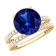 Rosec Jewels Certified Lab Grown Blue Sapphire 4 Carat Engagement Ring ...