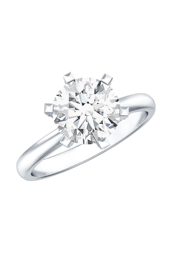 Certified Lab Grown Diamond 2 Carat Engagement Ring, EF-VS Quality - Ready To Gift, 10K White Gold, US 8.50