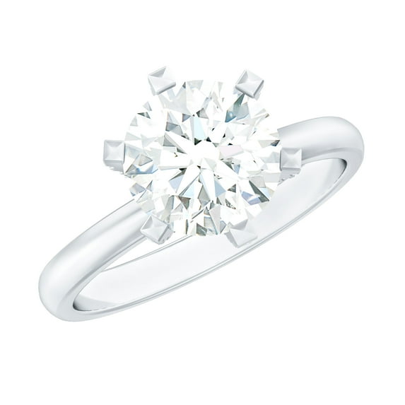 Rosec Jewels Certified Lab Grown Diamond 2 Carat Engagement Ring, EF-VS Quality - Ready To Gift, 925 Sterling Silver, US 4.00