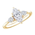 thumbnail image 1 of Rosec Jewels Certified Lab Grown Diamond 3 Stone Engagement Ring - 1 Carat Marquise Diamond Ring - EF-VS Grade - with Jewelry Box, 14K Yellow Gold, US 4.00, 1 of 8