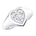 thumbnail image 1 of Rosec Jewels Certified Lab Grown Diamond Heart Engagement Ring 2 Carat - EF-VS Quality Certified Diamond Signet Ring with Jewelry Box, 10K White Gold, US 13.00, 1 of 8