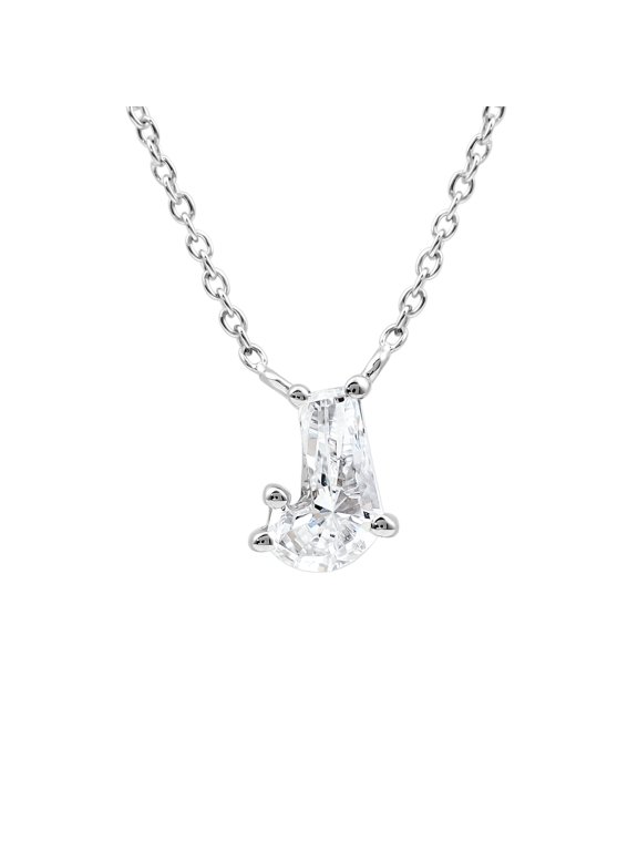 Certified Lab Grown Diamond J Initial Necklace for Women - 2 Carat - EF-VS Quality Fancy Diamond - Ready to Gift, 925 Sterling Silver