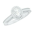 thumbnail image 1 of Rosec Jewels Certified Lab Grown Diamond Oval Engagement Ring for Women - Double Halo Ring - EF-VS Quality - with Jewelry Box, 10K White Gold, US 6.50, 1 of 7