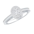 thumbnail image 1 of Rosec Jewels Certified Lab Grown Diamond Oval Engagement Ring for Women - Double Halo Ring - EF-VS Quality - with Jewelry Box, 18K White Gold, US 12.50, 1 of 9