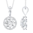 thumbnail image 1 of Rosec Jewels Certified Lab Grown Diamond Pendant Necklace - EF-VS Quality - Round Necklace with Chain - Ready to Gift, 10K White Gold, 1 of 8