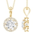 thumbnail image 1 of Rosec Jewels Certified Lab Grown Diamond Pendant Necklace - EF-VS Quality - Round Necklace with Chain - Ready to Gift, 14K Yellow Gold, 1 of 8