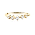 thumbnail image 1 of Rosec Jewels Certified Lab Grown Diamond Promise Ring for Women - EF-VS Grade - 5 Stone Diamond Stackable Ring - with Jewelry Box, 14K Yellow Gold, US 10.50, 1 of 7