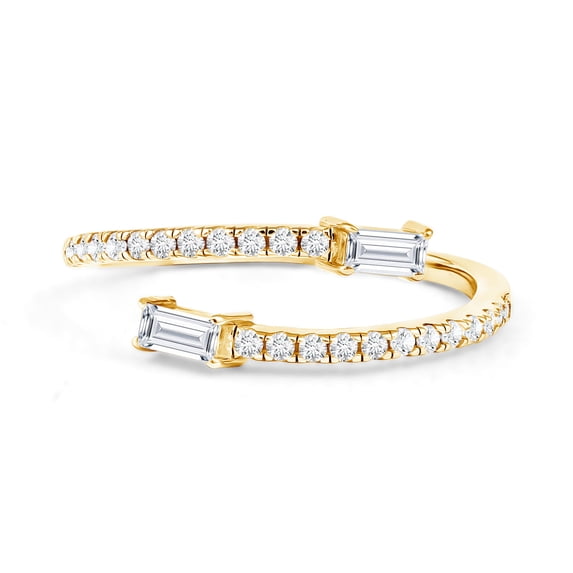 Rosec Jewels Certified Lab Grown Diamond Promise Ring for Women - EF-VS Grade - Diamond Wrap Ring - Ready to Gift with Jewelry Box, 10K Yellow Gold, US 10.50