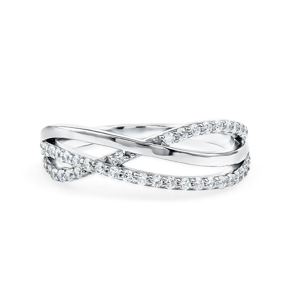 Rosec Jewels Certified Lab Grown Diamond Promise Ring for Women - Infinity Ring - EF Color VS Clarity - Gift for Special Occasions, 10K White Gold, US 11.50