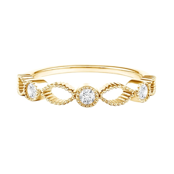 Rosec Jewels Certified Lab Grown Diamond Stackable Ring (EF-VS Quality) - Infinity Ring for Women - with Jewelry Box, 18K Yellow Gold, US 11.00