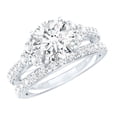 thumbnail image 1 of Rosec Jewels Certified Lab Grown Diamond Wedding Bridal Ring Set - 2 Carat Engagement Ring with Wedding Band - EF-VS Quality, 18K White Gold, US 8.00, 1 of 8