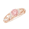 thumbnail image 1 of Rosec Jewels IGI Certified Lab Grown Pink White Diamond Engagement Ring - Vintage Style Ring (1 Carat, Fancy Pink Color and E-VS1 Clarity), 10K Rose Gold, US 8.50, 1 of 9