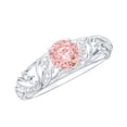 thumbnail image 1 of Rosec Jewels Certified Lab Grown Pink White Diamond Engagement Ring - Vintage Style Ring (1 Carat, Fancy Pink Color VVS Clarity), 14K White Gold, US 12.00, 1 of 8