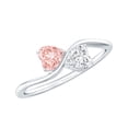 thumbnail image 1 of Rosec Jewels IGI Certified Lab Grown Pink White Diamond Promise Ring - Toi Et Moi Ring (1 Carat, E-VS1 Grade) - Gift for Valentines Day, 925 Sterling Silver, US 4.00, 1 of 8