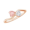 thumbnail image 1 of Rosec Jewels Certified Lab Grown Pink White Diamond Promise Ring - Toi Et Moi Ring (1 Carat, VVS Grade) - Gift for Valentines, 10K Rose Gold, US 6.00, 1 of 7