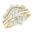 thumbnail image 1 of Rosec Jewels Certified Moissanite 3 Piece Wedding Ring Set for Women - Moissanite Engagement Ring with Enhancer - D-VS1 Quality, 14K Yellow Gold, US 12.00, 1 of 8