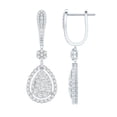 thumbnail image 1 of Rosec Jewels Certified Moissanite Drop Earrings - D Color VS1 Clarity - Wedding Earrings for Bride - with Jewelry Box, 10K White Gold, 1 of 9