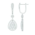 thumbnail image 1 of Rosec Jewels Certified Moissanite Drop Earrings, Wedding Earrings for Bride, 14K White Gold, 1 of 8