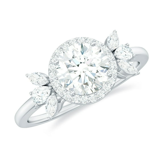 Rosec Jewels Certified Moissanite Engagement Ring for Women - D-VS1 Grade (6 mm Round, 1 Carat) -Ready to Gift, 925 Sterling Silver, US 6.50