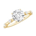 thumbnail image 1 of Rosec Jewels Certified Moissanite Round Engagement Ring 1 Carat - 7 mm - Solitaire Ring - D-VS1 Quality, 18K Yellow Gold, US 8.00, 1 of 8
