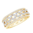 thumbnail image 1 of Rosec Jewels Certified Moissanite Wedding Band for Women (D-VS1 Quality) Wide Floral Band Ring for Bride - with Jewelry Box, 14K Yellow Gold, US 3.50, 1 of 7