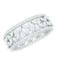 thumbnail image 1 of Rosec Jewels Certified Moissanite Wedding Band for Women (D-VS1 Quality) Wide Floral Band Ring for Bride - with Jewelry Box, 18K White Gold, US 13.00, 1 of 7