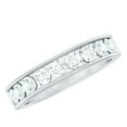 thumbnail image 1 of Rosec Jewels Certified Moissanite Half Eternity Band Ring for Women - D Color VS1 Clarity, 925 Sterling Silver, US 5.00, 1 of 8