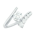 thumbnail image 1 of Rosec Jewels Certified Moissanite Solitaire Bypass Ring for Women (1.50 CT, D-VS1 Quality), 10K White Gold, US 9.00, 1 of 9