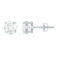 thumbnail image 1 of Rosec Jewels Certified Moissanite Solitaire Stud Earrings for Women - 6 mm - D-VS1 Grade, 10K White Gold, 1 of 9