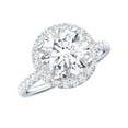 thumbnail image 1 of Rosec Jewels Classic Cubic Zirconia Engagement Ring with Halo for Women, 10K White Gold, US 6.00, 1 of 8
