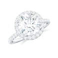 thumbnail image 1 of Rosec Jewels Classic Cubic Zirconia Engagement Ring with Halo for Women, 925 Sterling Silver, US 5.00, 1 of 9